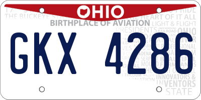 OH license plate GKX4286