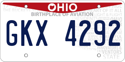 OH license plate GKX4292