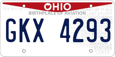 OH license plate GKX4293