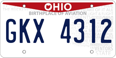 OH license plate GKX4312