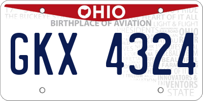 OH license plate GKX4324