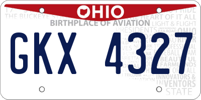 OH license plate GKX4327
