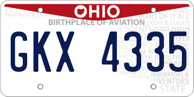 OH license plate GKX4335