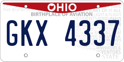 OH license plate GKX4337