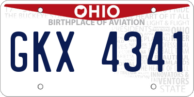 OH license plate GKX4341