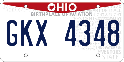 OH license plate GKX4348