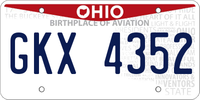OH license plate GKX4352