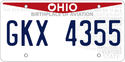 OH license plate GKX4355