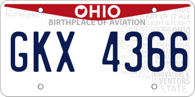 OH license plate GKX4366
