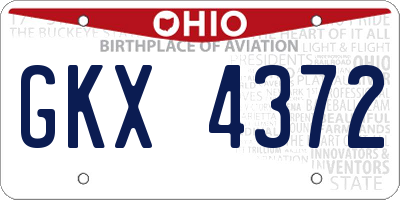 OH license plate GKX4372