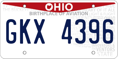 OH license plate GKX4396
