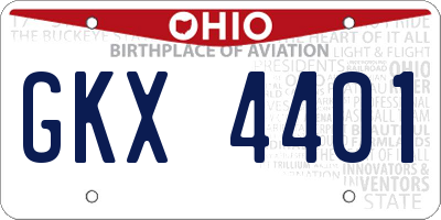 OH license plate GKX4401