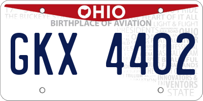 OH license plate GKX4402