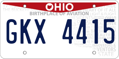 OH license plate GKX4415