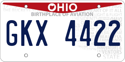 OH license plate GKX4422