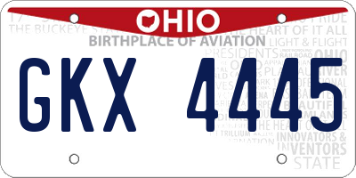 OH license plate GKX4445
