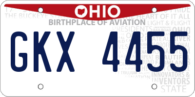 OH license plate GKX4455