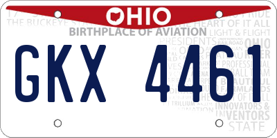 OH license plate GKX4461