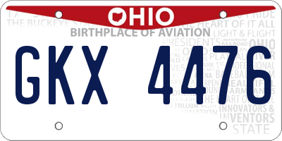 OH license plate GKX4476