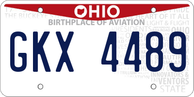 OH license plate GKX4489
