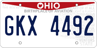 OH license plate GKX4492