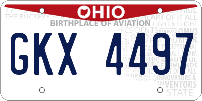 OH license plate GKX4497