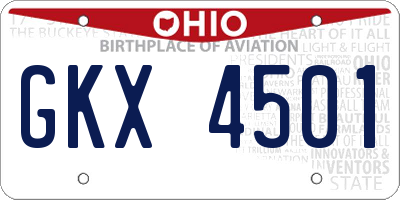 OH license plate GKX4501