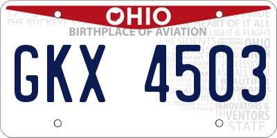 OH license plate GKX4503