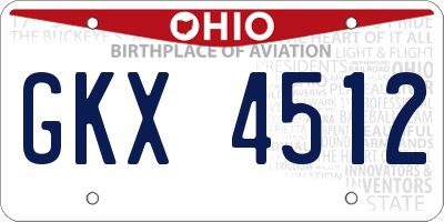 OH license plate GKX4512