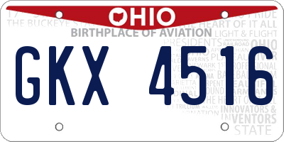 OH license plate GKX4516