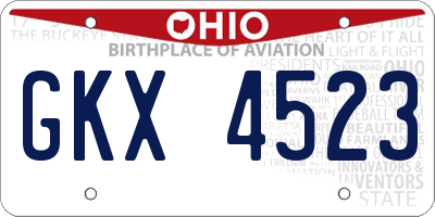 OH license plate GKX4523