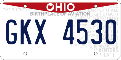 OH license plate GKX4530