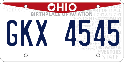 OH license plate GKX4545
