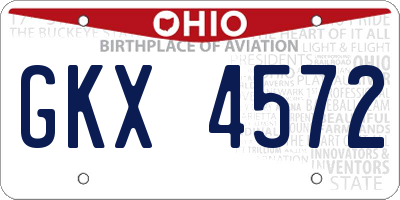 OH license plate GKX4572