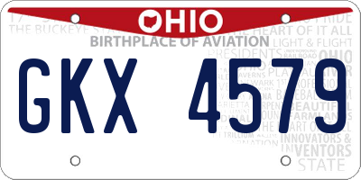OH license plate GKX4579