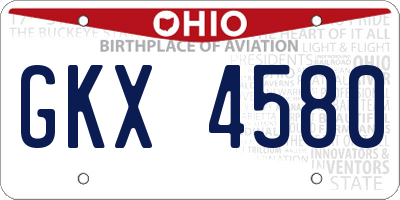 OH license plate GKX4580