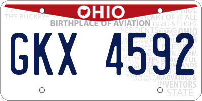 OH license plate GKX4592