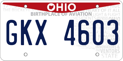 OH license plate GKX4603