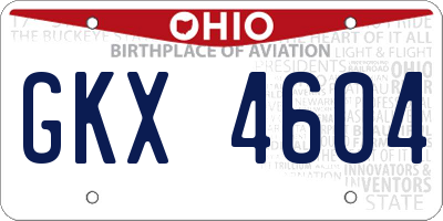 OH license plate GKX4604
