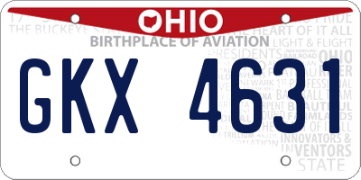 OH license plate GKX4631