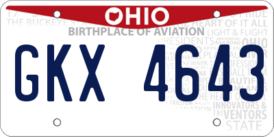 OH license plate GKX4643