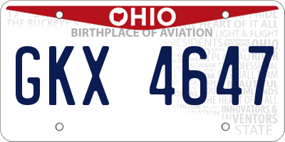 OH license plate GKX4647