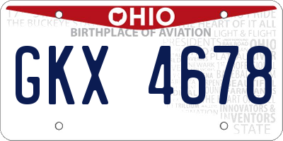 OH license plate GKX4678