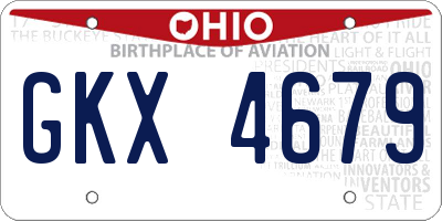 OH license plate GKX4679