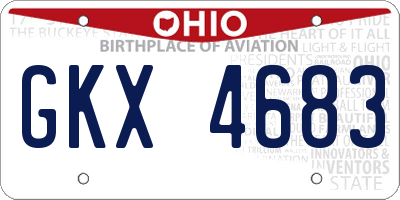 OH license plate GKX4683