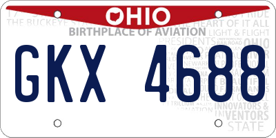 OH license plate GKX4688