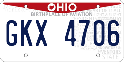 OH license plate GKX4706