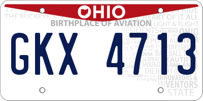 OH license plate GKX4713