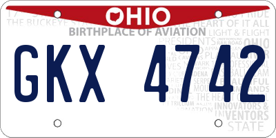 OH license plate GKX4742