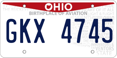 OH license plate GKX4745